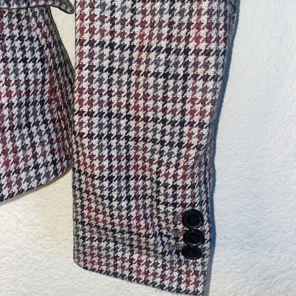 H&M Houndstooth wool Jacket Blazer Womens Dark academia 8 old money - Picture 5 of 13